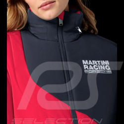 Veste Porsche Martini Racing Collection Matelassée à Capuche Rouge / Bleu Marine WAP555P0MR - Femme