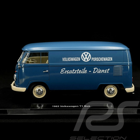 VW Bulli T1 Porsche Transporter Ersatzteile Dienst 1963 blau 1/18 Welly 18053W