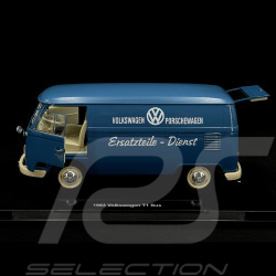 VW Bulli T1 Porsche Transporter Ersatzteile Dienst 1963 blau 1/18 Welly 18053W