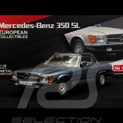 Mercedes-Benz 350 SL R107 Hardtop 1977 Light Blue Metallic 1/18 Sunstar 4666