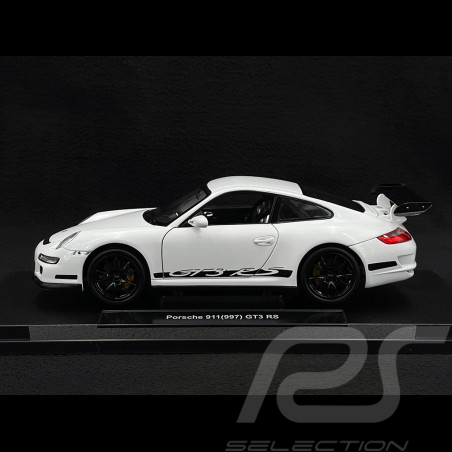 Porsche 911 GT3 RS 997 3.6 ph 1 blanche / noire 2007 1/18 Welly 18015WH