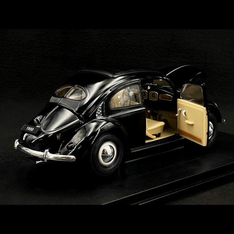 Maquette De Voiture VW Coccinelle Brezelkäfer 1950 - Échelle 1:18 - Welly, Couleur Crème, Portes Ouvrantes