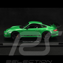 Porsche 911 GT3 RS 997 3.6 ph 1 green / black stripes 2007 1/18 Welly 18015GN