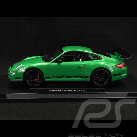 Porsche 911 GT3 RS 997 3.6 ph 1 green / black stripes 2007 1/18 Welly 18015GN