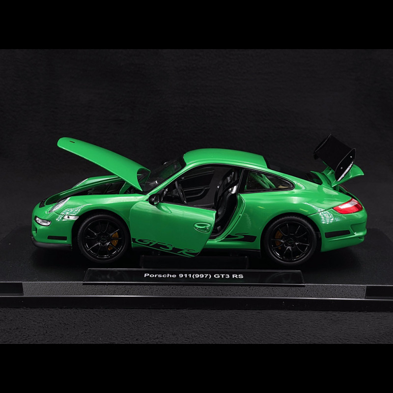 Porsche 911 GT3 RS 997 3.6 ph 1 green / black stripes 2007 1/18