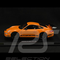 Porsche 911 GT3 RS 997 3.6 ph 1 orange / bandes noires 2007 1/18 Welly 18015OR