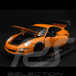 Porsche 911 GT3 RS 997 3.6 ph 1 orange / bandes noires 2007 1/18 Welly 18015OR