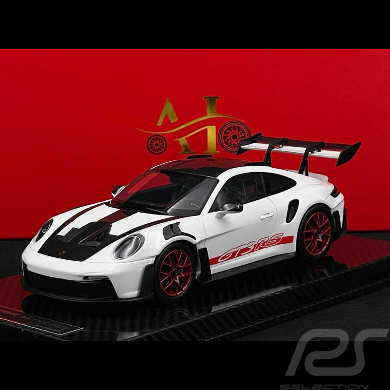 Porsche 911 GT3 RS Type 992 2022 Weissach Package White / Pyrored Stripes 1/18 Radscale RMW