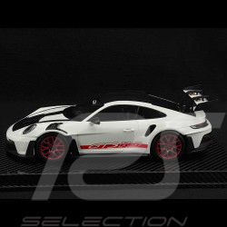 Porsche 911 GT3 RS Typ 992 2022 Weissach Package Weiß / Pyrorot Streifen 1/18 Radscale RMW