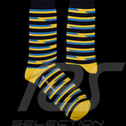 Chaussettes Inspiration Saab 99 Swedish Rally 1979 Noir / Jaune / Bleu - mixte - Pointure 41/46