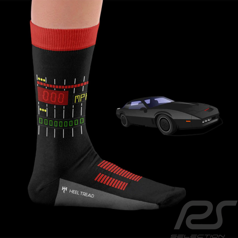Inspiration KITT K2000 Knight Rider Socken Schwarz / Rot - Unisex - Größe 41/46