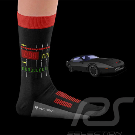 Chaussettes Inspiration KITT K2000 Knight Rider Noir / Rouge - mixte - Pointure 41/46