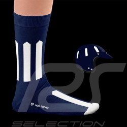 Inspiration Graham Hill F1 Monaco Grand Prix Socken Blau / Weiß - Unisex - Größe 41/46