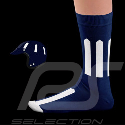 Inspiration Graham Hill F1 Monaco Grand Prix Socken Blau / Weiß - Unisex - Größe 41/46