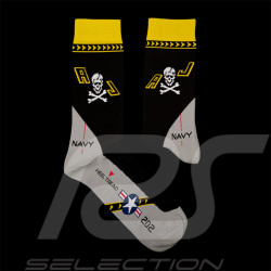 Chaussettes Inspiration Jolly Rogers F-14 Tomcat Gris / Noir / Jaune - mixte - Pointure 41/46