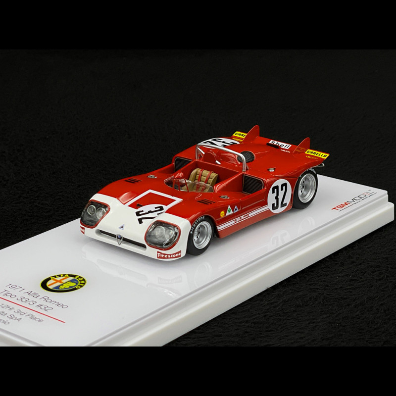 Miniature TSM 1/43 Alfa Romeo Tipo 33.3 N°32 - Pescarolo 12H Sebring 1971 - Résine