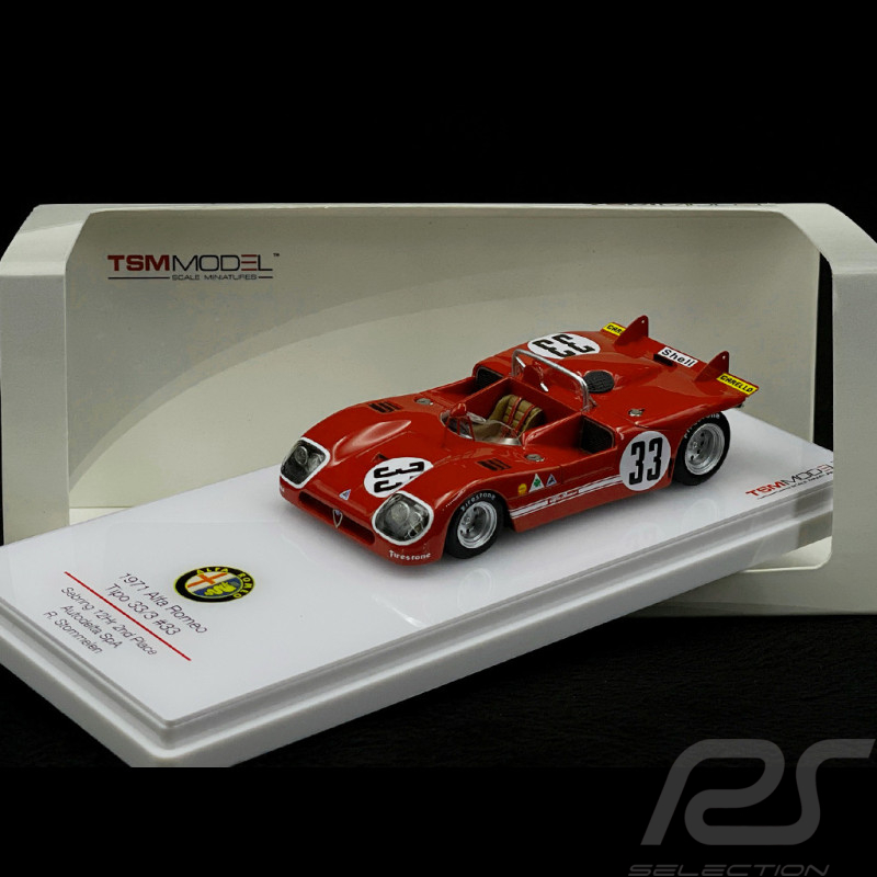 Alfa Romeo Tipo 33/3 n° 33 2ème Sebring 1971 1/43 TrueScale TSM144311