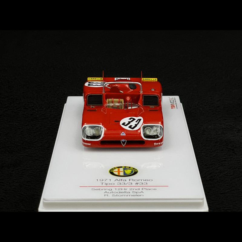 Alfa Romeo TIPO 33.3 N°32 – 12H Sebring 1971 – Miniature 1/43 TSM (Résine)