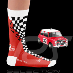 Inspiration Mini Cooper S Rallye Monte Carlo Socken Rot / Weiß / Schwarz - Unisex - Größe 41/46