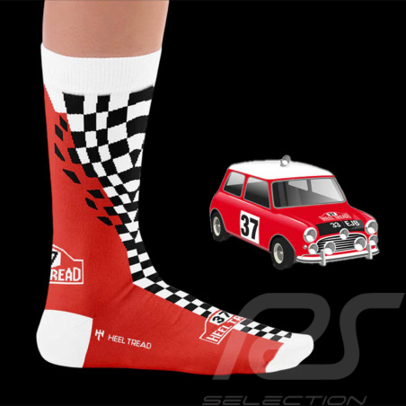 Inspiration Mini Cooper S Rallye Monte Carlo Socken Rot / Weiß / Schwarz - Unisex - Größe 41/46