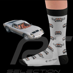 Chaussettes Inspiration Lamborghini Miura SV Museu Gris / Noir - mixte - Pointure 41/46