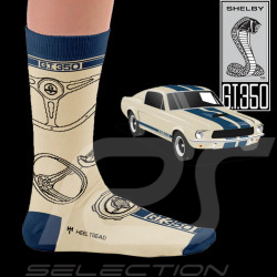 Chaussettes Inspiration Ford Mustang Shelby GT350 Bleu / Beige - mixte - Pointure 41/46