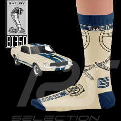 Chaussettes Inspiration Ford Mustang Shelby GT350 Bleu / Beige - mixte - Pointure 41/46