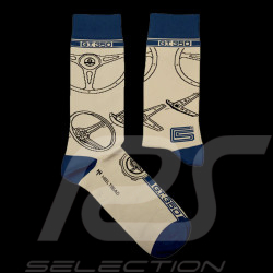 Chaussettes Inspiration Ford Mustang Shelby GT350 Bleu / Beige - mixte - Pointure 41/46