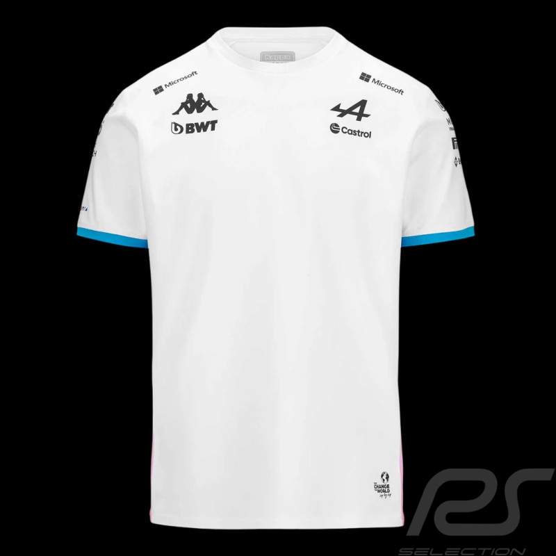 Alpine T-shirt F1 Team BWT Doohan Ocon Adiry Jersey White / Blue / Pink Kappa 321P4TW_A02 - Men