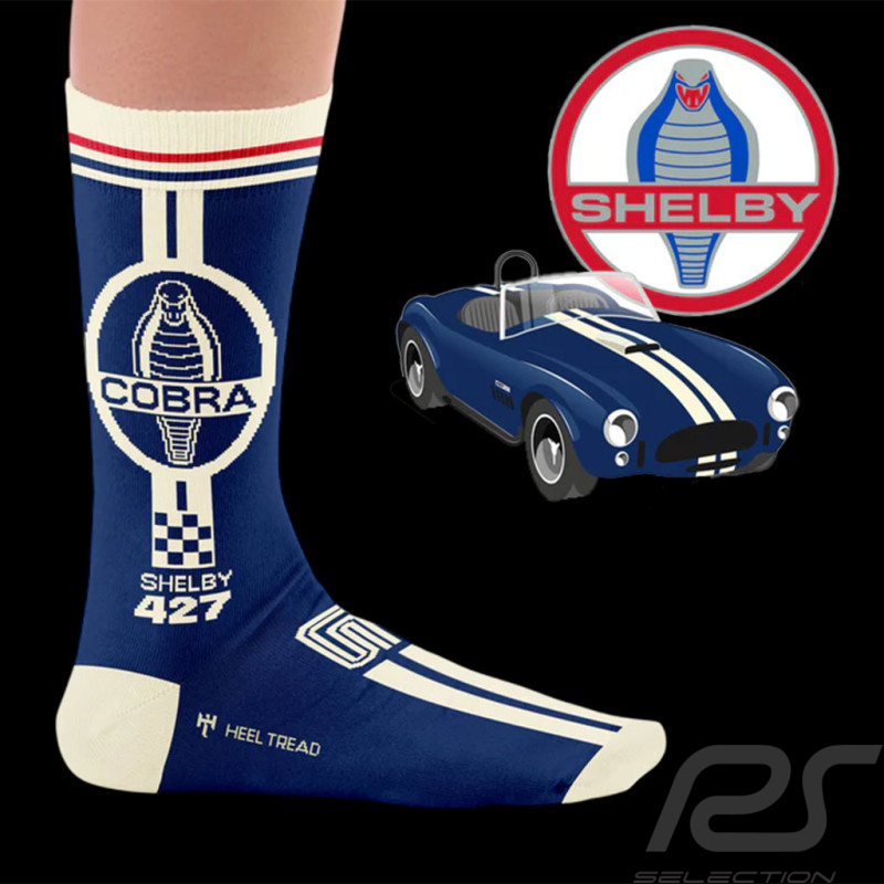Inspiration Shelby Cobra 427 Socken Blau / Weiß - Unisex - Größe 41/46