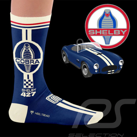 Chaussettes Inspiration Shelby Cobra 427 Bleu / Blanc - mixte - Pointure 41/46