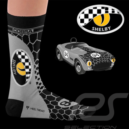 Chaussettes Inspiration Shelby Cobra Snake Eyes Livery Noir / Gris / Jaune - mixte - Pointure 41/46