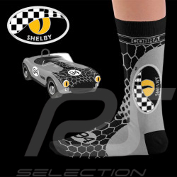 Chaussettes Inspiration Shelby Cobra Snake Eyes Livery Noir / Gris / Jaune - mixte - Pointure 41/46