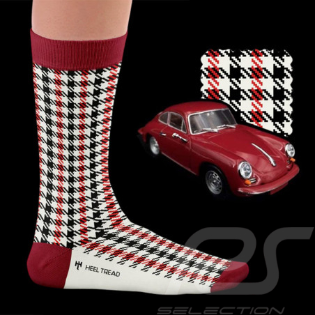 Chaussettes Inspiration Porsche Pepita Recaro Heritage Noir / Rouge - mixte - Pointure 41/46