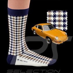 Chaussettes Inspiration Porsche Pepita Recaro Heritage Bleu marine / Beige - mixte - Pointure 41/46