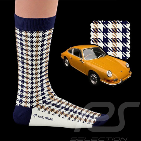 Chaussettes Inspiration Porsche Pepita Recaro Heritage Bleu marine / Beige - mixte - Pointure 41/46