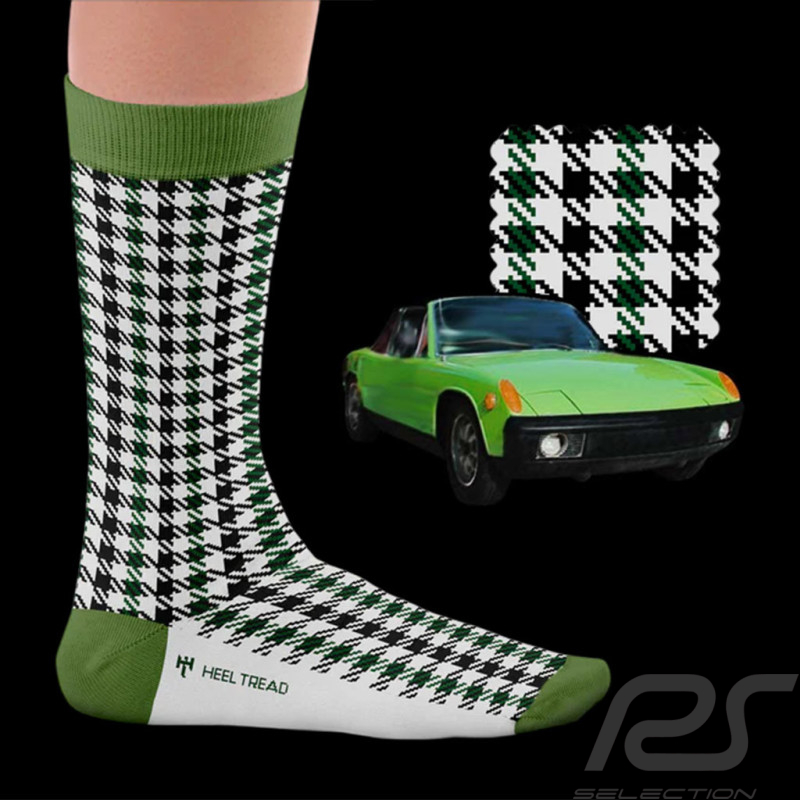 Chaussettes Inspiration Porsche Pepita Recaro Heritage Noir / Vert - mixte - Pointure 41/46