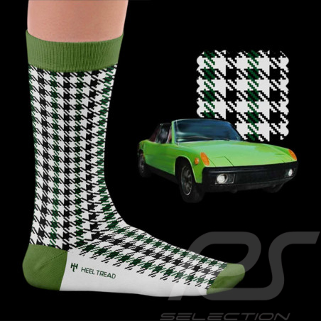 Chaussettes Inspiration Porsche Pepita Recaro Heritage Noir / Vert - mixte - Pointure 41/46