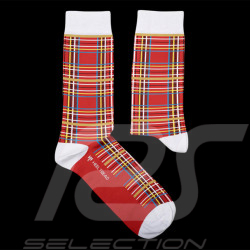 Chaussettes Inspiration Tartan Jackie Stewart Flying Scot Rouge / Blanc - mixte - Pointure 41/46