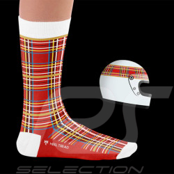 Chaussettes Inspiration Tartan Jackie Stewart Flying Scot Rouge / Blanc - mixte - Pointure 41/46