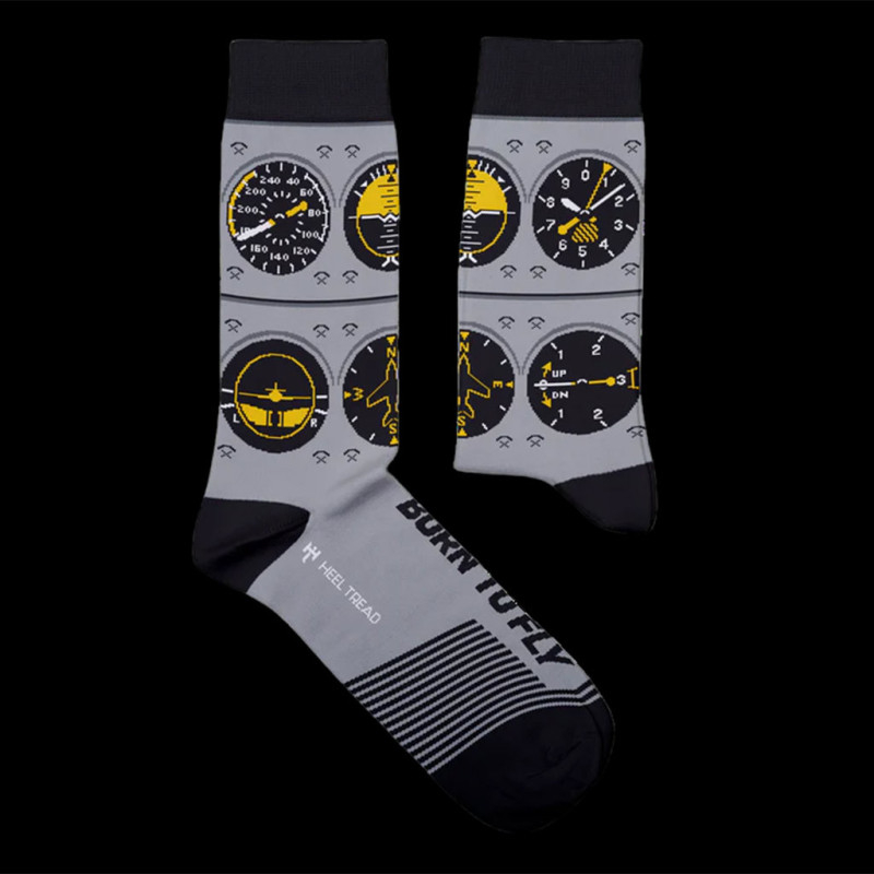 Lockheed Programming Socks Inspiration Aviation Cockpits Instruments socks Grey / Black - unisex ...
