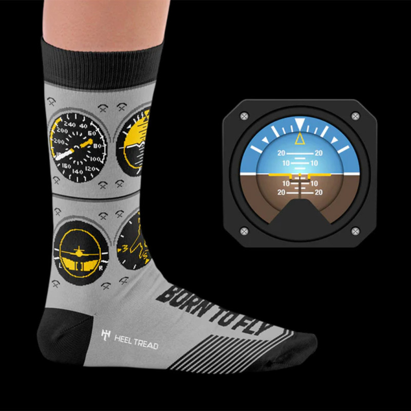 Lockheed Programming Socks Inspiration Aviation Cockpits Instruments socks Grey / Black - unisex ...