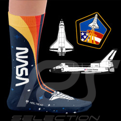 Chaussettes Inspiration Nasa Space Shuttle Bleu / Orange - mixte - Pointure 41/46