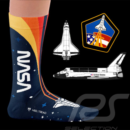 Chaussettes Inspiration Nasa Space Shuttle Bleu / Orange - mixte - Pointure 41/46