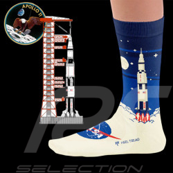 Chaussettes Inspiration Nasa Saturn V Apollo 11 Bleu / Blanc - mixte - Pointure 41/46