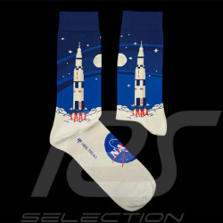 Chaussettes Inspiration Nasa Saturn V Apollo 11 Bleu / Blanc - mixte - Pointure 41/46