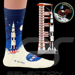 Chaussettes Inspiration Nasa Saturn V Apollo 11 Bleu / Blanc - mixte - Pointure 41/46