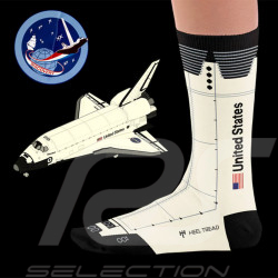 Chaussettes Inspiration Nasa Discovery Shuttle Blanc / Noir - mixte - Pointure 41/46