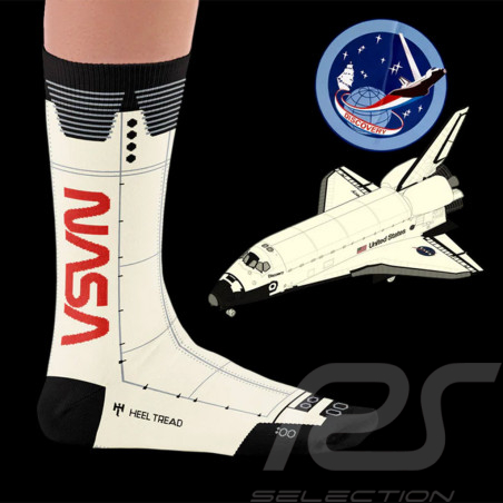 Chaussettes Inspiration Nasa Discovery Shuttle Blanc / Noir - mixte - Pointure 41/46