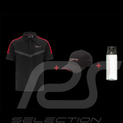 Trio Porsche Polo-shirt Motorsport + Porsche SportTrinkflasche